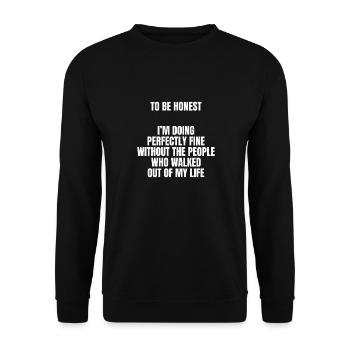 pour être honnête, je me débrouille parfaitement bien sans le - Sweat-shirt Unisexe - noir - Devant - Alina (178cm) & Michal (187cm)