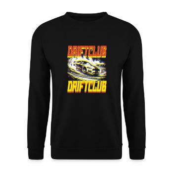 Drift Car - Futuristisches Autorennen im Retro-Stil - Unisex Pullover - Schwarz - Vorne - Alina (178cm) & Michal (187cm)