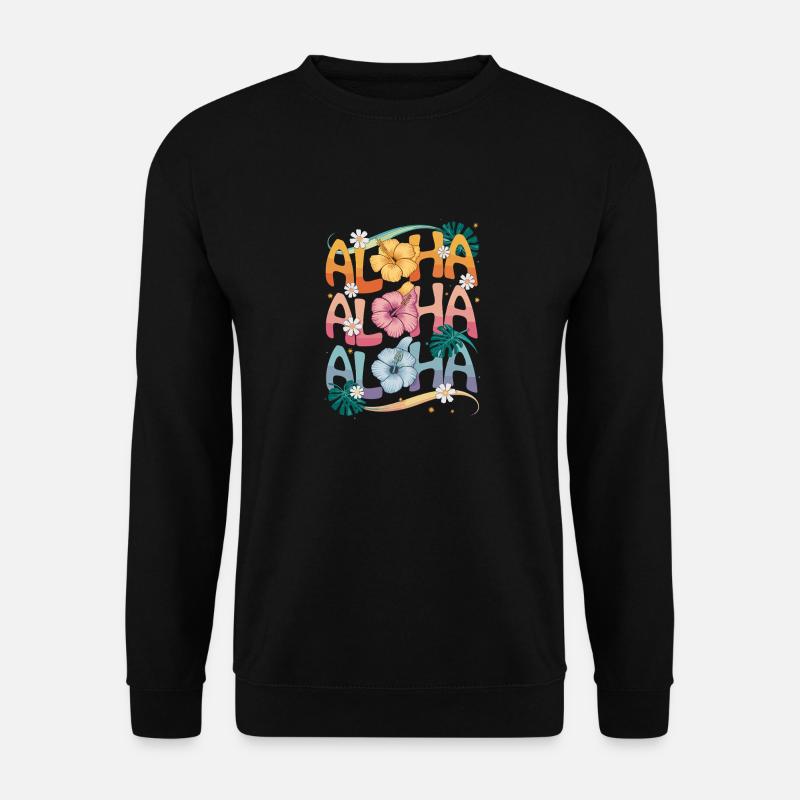 Aloha Fleurs tropicales Splendeur de couleur - Sweat-shirt Unisexe - noir