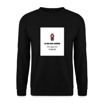 Ich bin nicht unhöflich – Anti-Smalltalk Shirt - Unisex Pullover - Schwarz - Vorne - Alina (178cm) & Michal (187cm)
