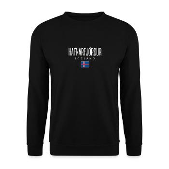 Île Hafnarfjörður - Sweat-shirt Unisexe - noir - Devant - Alina (178cm) & Michal (187cm)