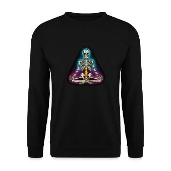 Yoga du squelette - Posture des chakras - Sweat-shirt Unisexe - noir - Devant - Alina (178cm) & Michal (187cm)