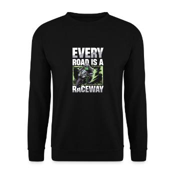 Chaque route est une piste de course Motards - Sweat-shirt Unisexe - noir - Devant - Alina (178cm) & Michal (187cm)