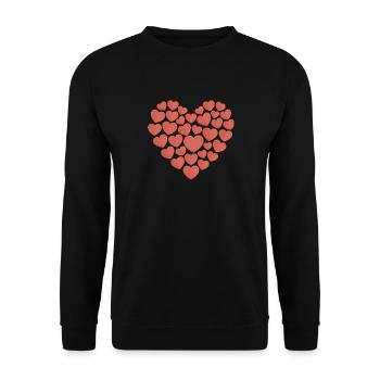Un coeur fait de coeurs Saint-Valentin Amour mignon - Sweat-shirt Unisexe - noir - Devant - Alina (178cm) & Michal (187cm)