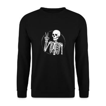 CRÂNE PAIX - Sweat-shirt Unisexe - noir - Devant - Alina (178cm) & Michal (187cm)