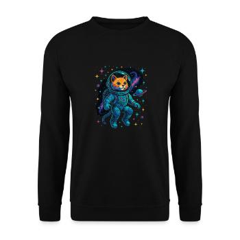 Space Cat - Astronaut Cat - Unisex Sweatshirt - black - Front - Alina (178cm) & Michal (187cm)