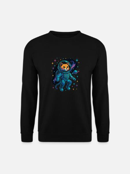 Space Cat - Astronaut Cat - Unisex Sweatshirt - black