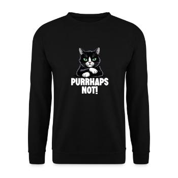 Drôle de chat noir maléfique ronronne peut-être pas - Sweat-shirt Unisexe - noir - Devant - Alina (178cm) & Michal (187cm)