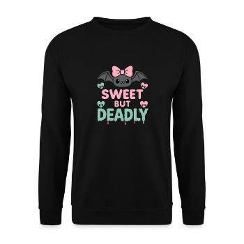 Kawaii Horror Creepy Cute Pastel Goth Sweet Spooky - Unisex Sweatshirt - black - Front - Alina (178cm) & Michal (187cm)