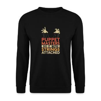 Puppetry Puppeteer Puppet Puppets - Unisex Sweatshirt - black - Front - Alina (178cm) & Michal (187cm)
