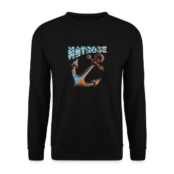 MARIN À L’ANCRE DE NAVIRE - Sweat-shirt Unisexe - noir - Devant - Alina (178cm) & Michal (187cm)