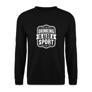 Drinking Is Also A Sport - Unisex Sweatshirt - black - Front - Alina (178cm) & Michal (187cm)