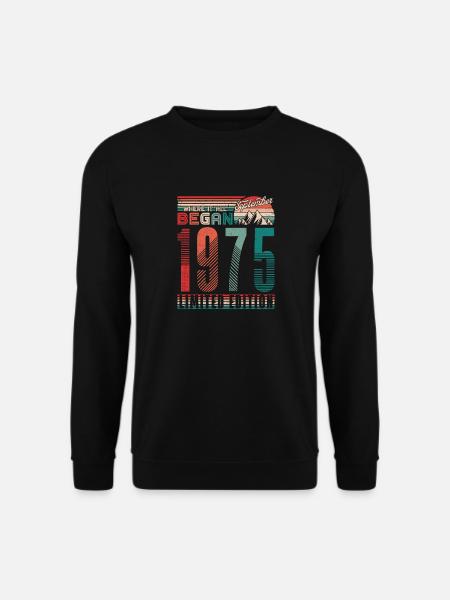Geburtstag 1975 Jahrgang September Retro Geschenk - Unisex Pullover - Schwarz