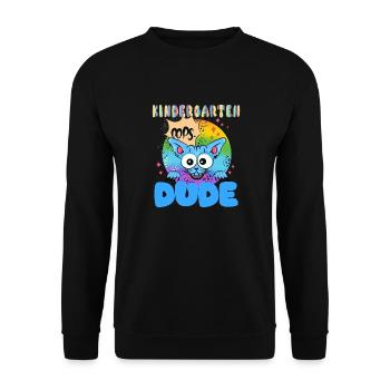 Kindergarten dude lustige Kinder Crew - Unisex Pullover - Schwarz - Vorne - Alina (178cm) & Michal (187cm)