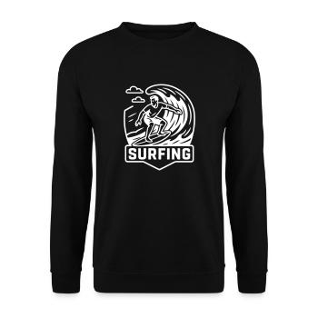 Surfeur Logo Surfeur - Sweat-shirt Unisexe - noir - Devant - Alina (178cm) & Michal (187cm)