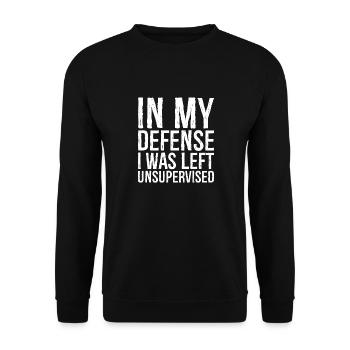 In my defense I was left unsupervised - Unisex Sweatshirt - black - Front - Alina (178cm) & Michal (187cm)