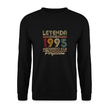 Légende depuis 1995 Cadeau d’anniversaire vintage - Sweat-shirt Unisexe - noir - Devant - Alina (178cm) & Michal (187cm)