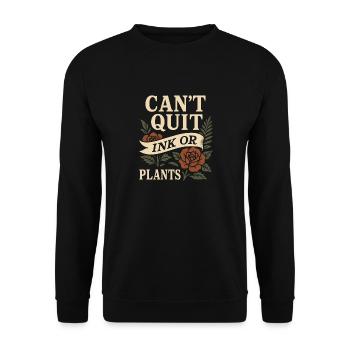 Tattooed plant lover plant mom - Unisex Sweatshirt - black - Front - Alina (178cm) & Michal (187cm)