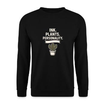 Tattooed plant lover plant mom - Unisex Sweatshirt - black - Front - Alina (178cm) & Michal (187cm)