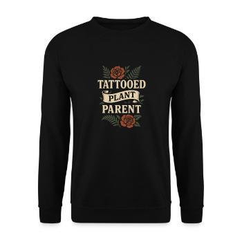 Tattooed plant lover plant mom - Unisex Sweatshirt - black - Front - Alina (178cm) & Michal (187cm)