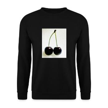 Kirsche - Unisex Pullover - Schwarz - Vorne - Alina (178cm) & Michal (187cm)