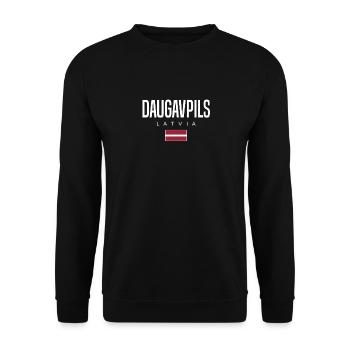 Daugavpils Lettland - Unisex Pullover - Schwarz - Vorne - Alina (178cm) & Michal (187cm)