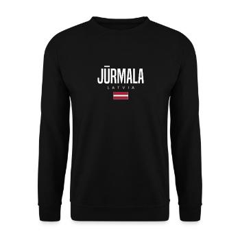 Jurmala, Latvia - Unisex Sweatshirt - black - Front - Alina (178cm) & Michal (187cm)