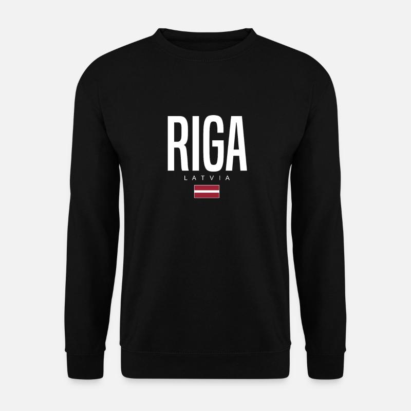 Riga Lettland - Unisex Pullover - Schwarz
