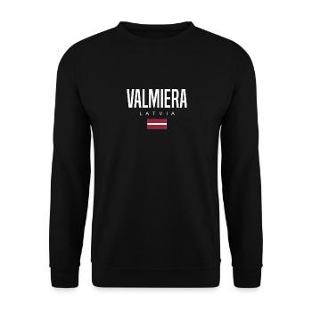 Valmiera, Latvia - Unisex Sweatshirt - black - Front - Alina (178cm) & Michal (187cm)