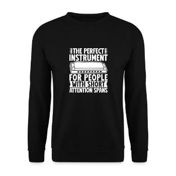 Harmonica Musican For People With Short Attention - Unisex Sweatshirt - black - Front - Alina (178cm) & Michal (187cm)