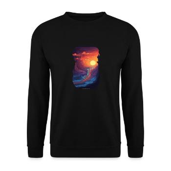 Coucher de soleil dans le canyon - Aventure dans le - Sweat-shirt Unisexe - noir - Devant - Alina (178cm) & Michal (187cm)