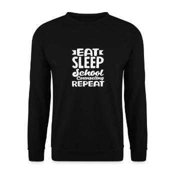 Eat Sleep School Counseling Review - Unisex Sweatshirt - black - Front - Alina (178cm) & Michal (187cm)