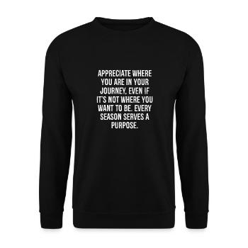 Appréciez où vous en êtes dans votre voyage, même si je - Sweat-shirt Unisexe - noir - Devant - Alina (178cm) & Michal (187cm)