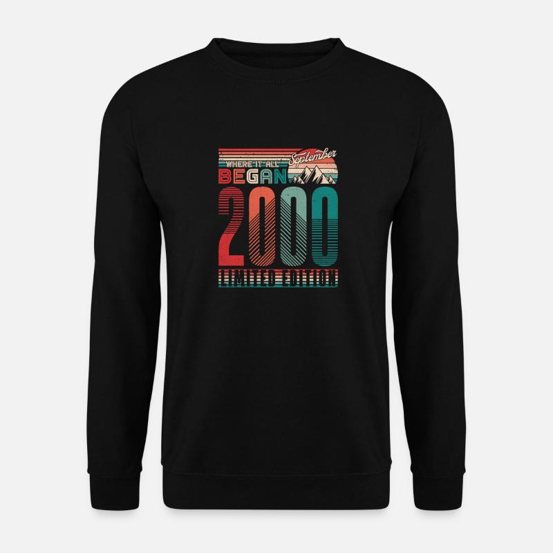 Geburtstag 2000 Jahrgang September Retro Geschenk - Unisex Pullover - Schwarz