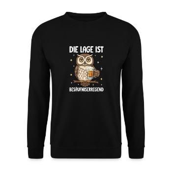Die Lage Ist Besäufniserregend - Unisex Pullover - Schwarz - Vorne - Alina (178cm) & Michal (187cm)
