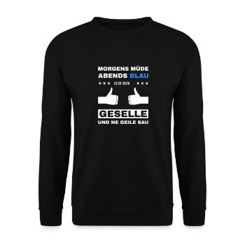 Geselle Facharbeiter Azubi Prüfung - Unisex Pullover - Schwarz - Vorne - Alina (178cm) & Michal (187cm)