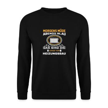 Heizungsbauer Heizungsbau Klempner Installateur - Unisex Pullover - Schwarz - Vorne - Alina (178cm) & Michal (187cm)
