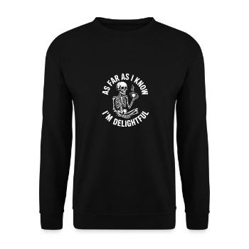 Pour autant que je sache, je suis ravi ! Sarcasme - Sweat-shirt Unisexe - noir - Devant - Alina (178cm) & Michal (187cm)