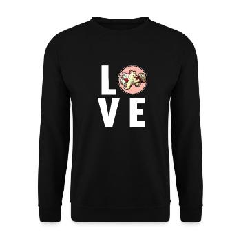 Frogfish Anglerfisch - Unisex Sweatshirt - black - Front - Alina (178cm) & Michal (187cm)