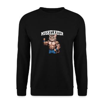 Sore Cat Funny Muscleman Fitness Humor - Unisex Sweatshirt - black - Front - Alina (178cm) & Michal (187cm)