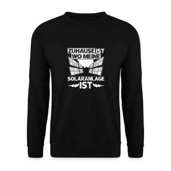 Solar ZUHAUSE IST WO MEINE SOLARANLAGE IST - Unisex Pullover - Schwarz - Vorne - Alina (178cm) & Michal (187cm)