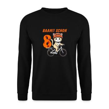 VÉLO CHAT BAAM !! DÉJÀ HUIT - Sweat-shirt Unisexe - noir - Devant - Alina (178cm) & Michal (187cm)