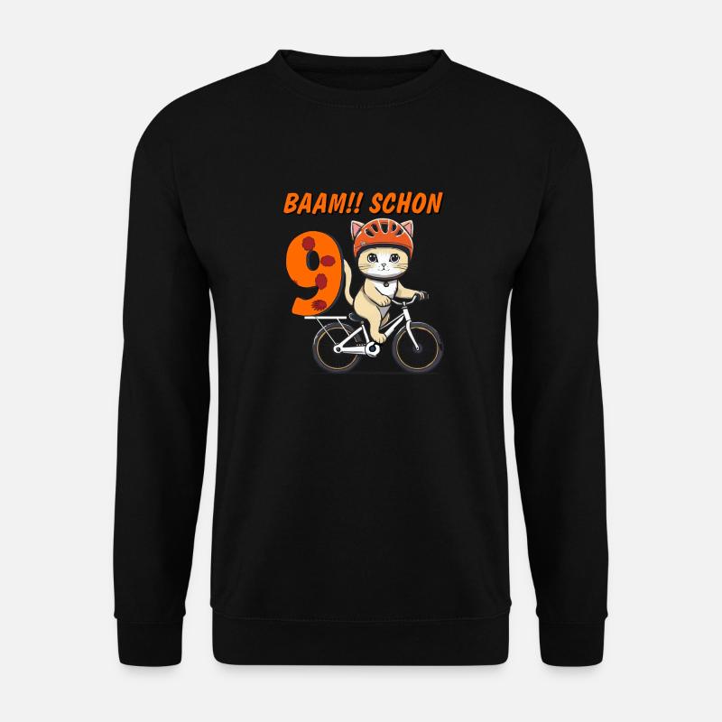 KATZE FAHRRAD BAAM!! SCHON NEUN - Unisex Pullover - Schwarz