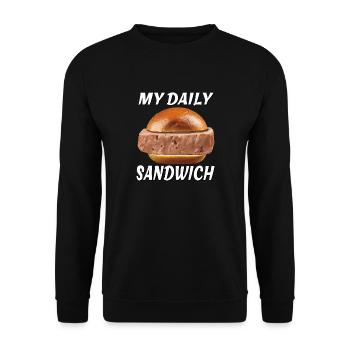 MEATLOAF MY DAILY SANDWICH - Unisex Sweatshirt - black - Front - Alina (178cm) & Michal (187cm)