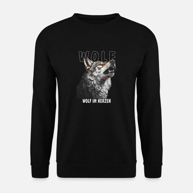 WOLF WOLF AT HEART - Unisex Sweatshirt - black