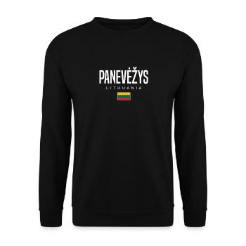 Panevėžys, Lituanie - Sweat-shirt Unisexe - noir - Devant - Alina (178cm) & Michal (187cm)