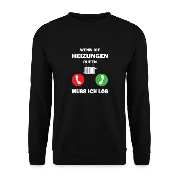 Heizungsbauer Heizungsbau Klempner Installateur - Unisex Pullover - Schwarz - Vorne - Alina (178cm) & Michal (187cm)