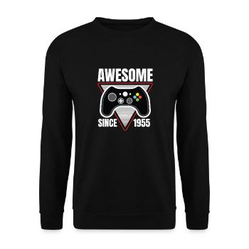 Fantastisch seit 1955 Geburtstag Gaming Gamer - Unisex Pullover - Schwarz - Vorne - Alina (178cm) & Michal (187cm)