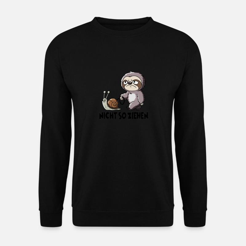 Nicht So Ziehen Faultier Mit Schnecke Humor - Unisex Pullover - Schwarz