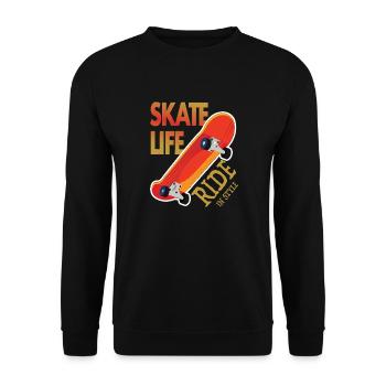 Skateboard Passion - Sports Skateboard Deck - Unisex Sweatshirt - black - Front - Alina (178cm) & Michal (187cm)